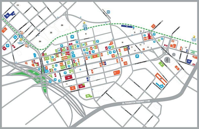 Map of Deep Ellum Texas